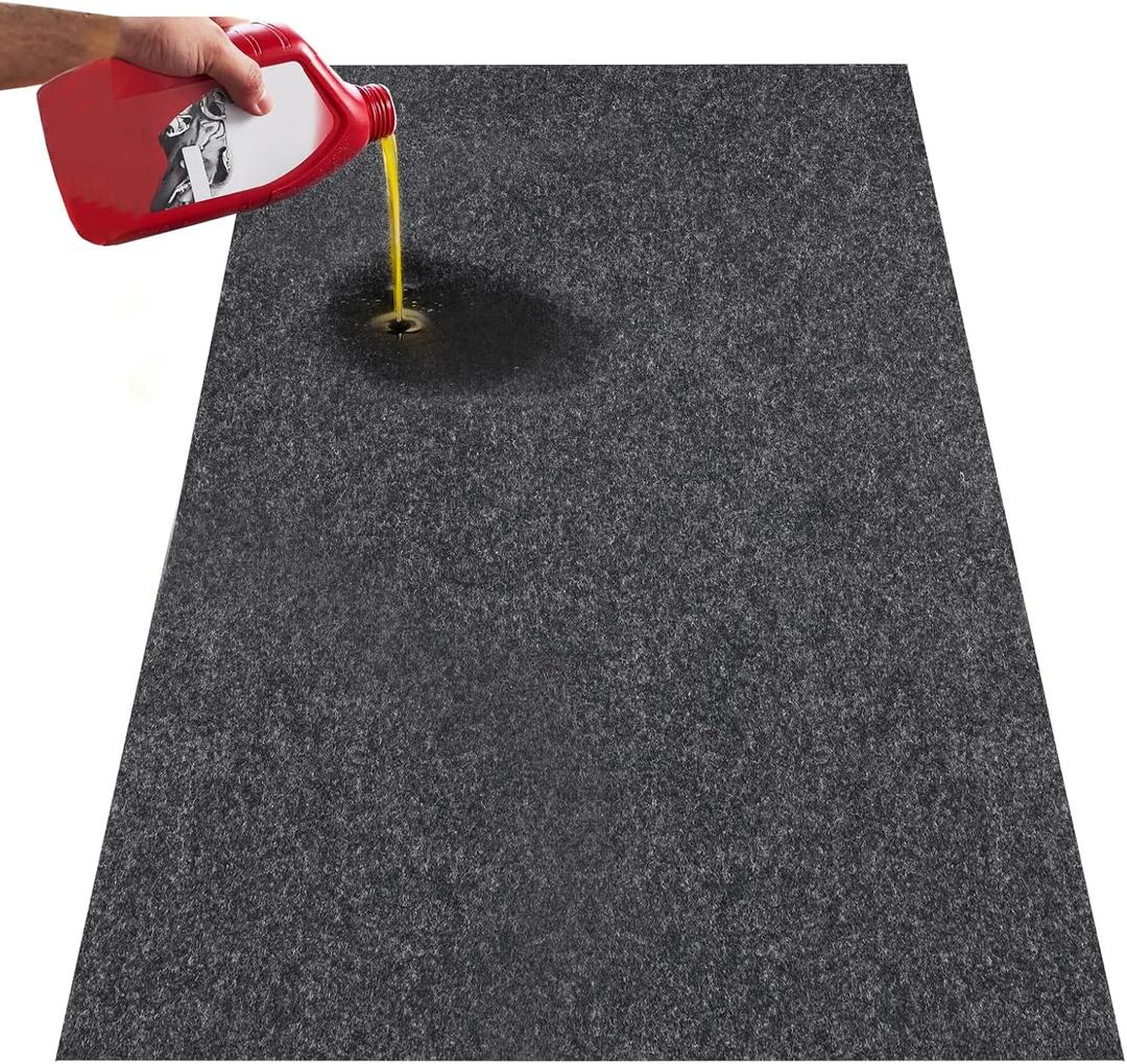 VEVOR Garage Floor Mat, 7.6'x19' Oil Spill Mat Waterproof Protection from Water Snow Rain Mud Absorbent Oil Pad for Cars, Non-Slip Containment Mat with TPE Anti-Leak Backing, Easy Clean, Cuttable