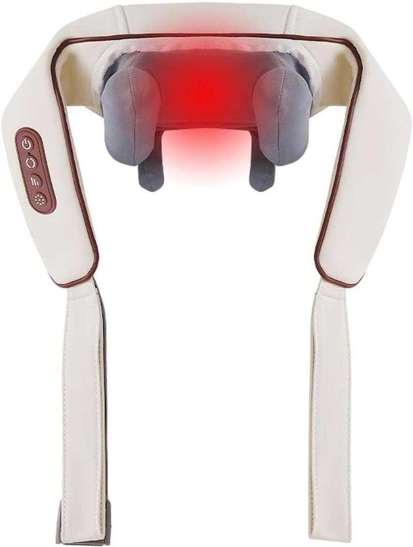 Neck Massager with Heat,Therapexa Neck & Shoulder Massager,6D Shiatsu Back Massager for Pain Relief Deep Tissue,Massager for Leg, Muscle Soreness(Khaki)