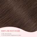 Hairro 6pcs Clip In Short Human Hair Extensions, Single Clip Design 100% Real Hair with Lace Weft, Seamless Thin Hairpieces Add Highlights, 10 Inch Short 31g #2R Dark Brown