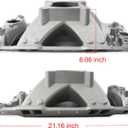 52031 air-gap Intake Manifold Aluminum Single Plane Compatible with SBC Small Block Chevy 305 350 400 1955-1995 3000-7500 RPM, A-2031 Silver