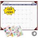 Ospelelf Desk Calendar 2025-2026 Large Wall Calendar with Plastic Cover 22"x17" Planner Pad Runs from January 2025 to June 2026 Brown