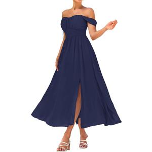 GRACE KARIN 2026 Women's Summer Floral Wedding Guest Dress,Beach Flowy A Line Maxi Off Shoulder Bridesmaid Dresses