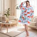 GoodtoU Oversized Hoodies Sweatshirt Blanket Hooded Blanket Warm and Cozy Birthday Gifts for Women Medium forest Deer (Adults)