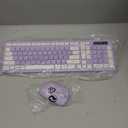 Wireless Keyboard and Mouse Combo, Full-Sized Wireless Keyboard and Adjustable DPI Mouse, 2.4GHz USB Receiver, Silent Keyboard and Mouse for PC, Windows, MAC, Desktop, Laptop(Purple)