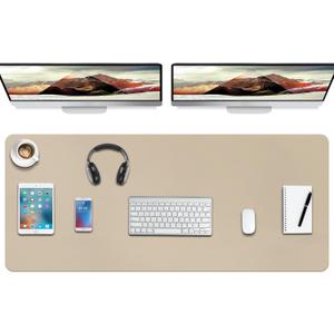 Boutilon Leather Desk Pad Protector,Non-Slip Mouse Pad,Laptop Desk Pad,Office Mouse Mat,Waterproof Leather Desk Blotter,Desk Writing Pad for Office and Home (XXXL-Beige,47"x 24")