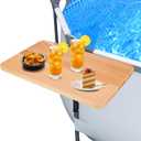 Above Ground Pool Bar, 1610 Inch Heavy-Duty Beechwood Poolside Table, Swim Up Bar Frame Round & Oval Above Ground Pool Accessories for Drinks & Snacks Fits 2.3" or Less Supporting Rail