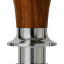 Coffee Espresso Tamper with WDT Tool, Coffee Press with Silicone Mat, 100% Flat Stainless Steel Base Tamper for Espresso Coffee Machine (Brown2, 51mm)