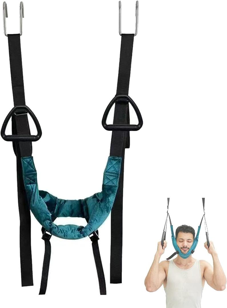 Neck Stretcher Cervical Traction Device for Home Use - Over The Door Cervical Neck Traction Device for Decompression Home Physical Therapy, Portable Neck Traction Device for Neck Pain