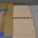 DUMOS Laundry Basket with Lid, 110L Wicker Laundry Hampers, Summer Sand