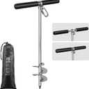 17''/26''/36'' Sand Anchor for Boat with 32ft Rope, 304 Stainless Steel Boat Sand Anchor with Crossbar, Screw in Boat Anchor for Kayak, Jet Ski, Pontoon, Shallow Water, Beach and Sandbar Use