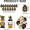 2026 Graduation Decorations Set- Class of 2026 Grad Party Decorations, Congrats Grad Banner, Backdrop, Grad Hanging Swirl, Balloons and Honeycomb Table Toppers, Graduation Party Supplies