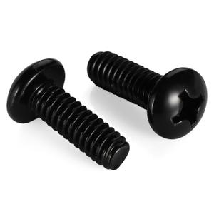 8-32 x 3/8" Pan Head Machine Screws, Stainless Steel 18-8 Black Finish, Fully Threaded, 100 PCS