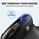 DELUX Seeker Ergonomic Mouse Wireless, Vertical Mouse with OLED Screen, 6 Buttons&Thumb Wheel Function, Silent Click, Up to 7200DPI, Programmable, Rechargeable, BT/2.4G/Wired, RGB Light(M618XSD-Black)