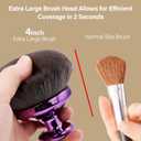 Extra Large Body Makeup Brush For Self Tanner, Leg Makeup &Bronzer Blend,4inch Wide-headed Kabuki Brush Provides More Even &Pretty Application, Sunscreen Face& Back Makeup Brush, Wet&Dry Use- Purple