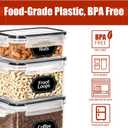 PRAKI 30 Pack Airtight Food Storage Containers for Kitchen Pantry Organizers and Storage, Plastic Kitchen Storage Canisters with Lids,Cereal, Flour & Sugar Containers - Labels, 6 Spoon & Marker