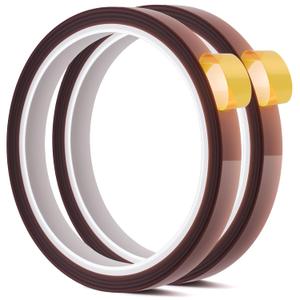 2 x 2 Rolls 10mm x 33m (108FT) Heat Resistant Tape, High Temperature Adhesive Heat Transfer Tape for Sublimation Heat Press Electronic Soldering Masking, No Residue