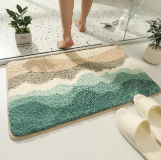 Mid Century Bath Rug,Abstract Boho Leaf Doormat Fluffy Shag Plush Area Rugs,Geometric Minimalist Aesthetic Bathroom Mat Ultra Soft Shaggy Carpet for Kitchen Bathroom Living Room 2436in (2' x 2'11" (Rectangular), Terracotta)