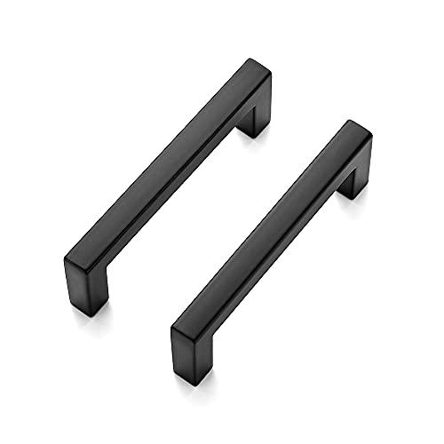 Ravinte 10 Pack Solid 3 Inch Center to Center Slim Square Bar Drawer Handles Cabinet Hardware - Black Matte Pulls for Kitchen and Drawers