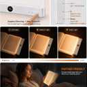 30 LED Book Light for Reading at Night in Bed, Rechargeable Book Page Light, 3 Color Temperatures, Stepless Dimming, 1-99 Min Timer, 2-in-1 Reading Light Light & Night Light, Gift for Readers White