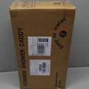 Corner Shower Caddy Tension Pole: Adjustable Rustproof 4-Tier Inside Bathroom Organizer - 47-121 inch Quick Installation Bathtub Shelves for Shampoo Storage - Rod Floor Standing Bath Rack - Black