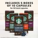 Starbucks by Nespresso Original Line, Intense Variety Pack, 50-count Espresso Pods (EXP 11/02/24)