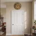 Farmhouse Wall Clock for Living Room Decor, 20 Inch Rustic Wood Metal Clock