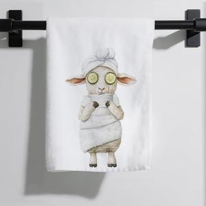 Funny Lamb Gifts Hand Towel for Bathroom, Cute Sheep Microfiber Dish Towel, Cute Lambs Farmhouse Washroom Decor, Funny Animal Bathroom Decor, 16x24 Inch (Sheep - Toilet Paper)