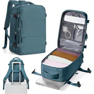 Travel Backpack for Women Men,Carry On Backpack,14inch Laptop Backpack Airline Approved,Water Resistant Luggage Daypack with Shoe Pouch,Casual Backpack for Weekender Business Trip,Peacock Blue (Small)