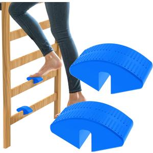 Dorm Bed Ladder Foot Support – Durable Plastic Step Pad with Anti-Slip Surface for Loft Beds – Foot Saver, Easy Snap-On Design, Fits Most College Dorm Bed Ladders (Blue (2 Pack))