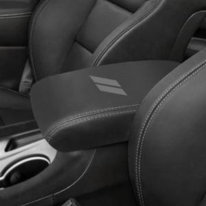 YOSRTER for Dodge Durango Accessories 2021 2022 2023 2024 2025 Center Console Armrest Cover Interior Box Anti-Scratch Leather Central Armrest Decoration (Gray Stitches)