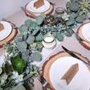Winlyn 5.9' Long Faux Silver Dollar Eucalyptus Leaves Greenery Artificial Garland in Grey Green for Wedding Arch Swag Backdrop Doorways Table Runner Indoor Outdoor