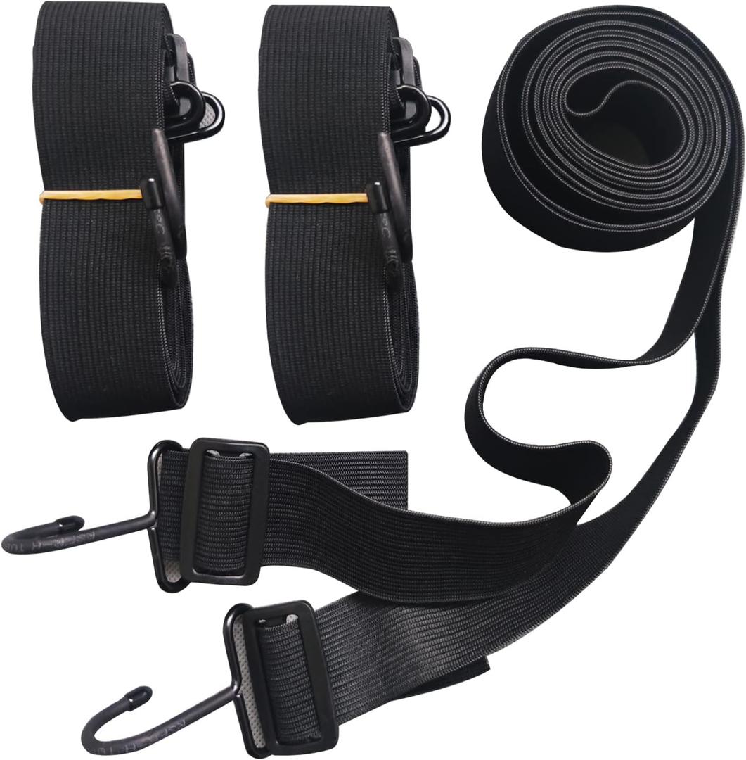 SEAZEN Car Cover Straps Wind Protector, 3Pcs Adjustable Elastic Windproof Ropes Protect Car Cover from High Winds, Universal Fit Most Cars (Black)