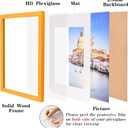 wyooxoo 18x24 Poster Frame Orange Made of Solid Wood Picture Frames Display Pictures 16x20 with Mat or 18x24 Without Mat Colorful Frame For Horizontal Vertical Wall Mounting