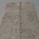 H.VERSAILTEX Bath Mat Bathroom Rug Bath Rugs for Bathroom Non Slip Bath Mats Extra Thick Chenille Rug 17" x 24" Absorbent Soft Shaggy Washable Dry Fast Plush Rugs for Bathtubs - Ivory