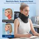 Multifunction 2-in-1 Cervical Brace & Airplane Neck Pillow Memory Foam for Post-Op, Neck Strain & Chronic Head Drooping Adjustable Velcro Relieves Pain & Pressure