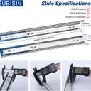 Soft Close Ball Bearing Drawer Slides 22 Inch, 3 Pairs 3-Section Full Extension Drawer Glides Heavy Duty Steel Side Mount Rails for Kitchen Cabinet，Tool Chest，Office Furniture，100 LBS