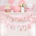 2 Pcs Pink Bow Garland Banner for Wedding Bachelorette Party Decorations Coquette Birthday Bow Decor Garlands for Baby Shower Bridal