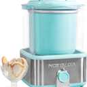 Nostalgia Electric Ice Cream Maker with 2-Qt Double Insulated Gel Canister & Stainless Steel Base - Makes Sorbet, Soft Serve, and Frozen Yogurt - Aqua