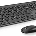 cimetech Wireless Keyboard and Mouse Combo, 2.4G USB Full Size Wireless Computer Keyboard and Adjustable Mouse for Computer/Laptop/PC/Mac/Windows - Black