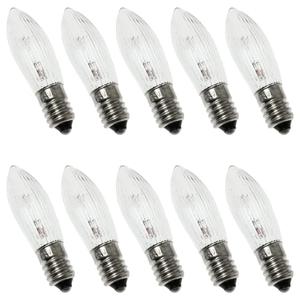 SQXBK 10PCS E10 Olive-Shaped Bulb 3W 34V 9x45MM/0.35x1.77Inch European Special Screw Base Clear Bulb
