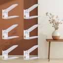 Shoe Slots Organizer for Closet, 6-Pack Adjustable Shoe Stacker & Space Saver Shoe Rack, Clear Double Deck Shoe Storage for Small Spaces (Transparent Gold)