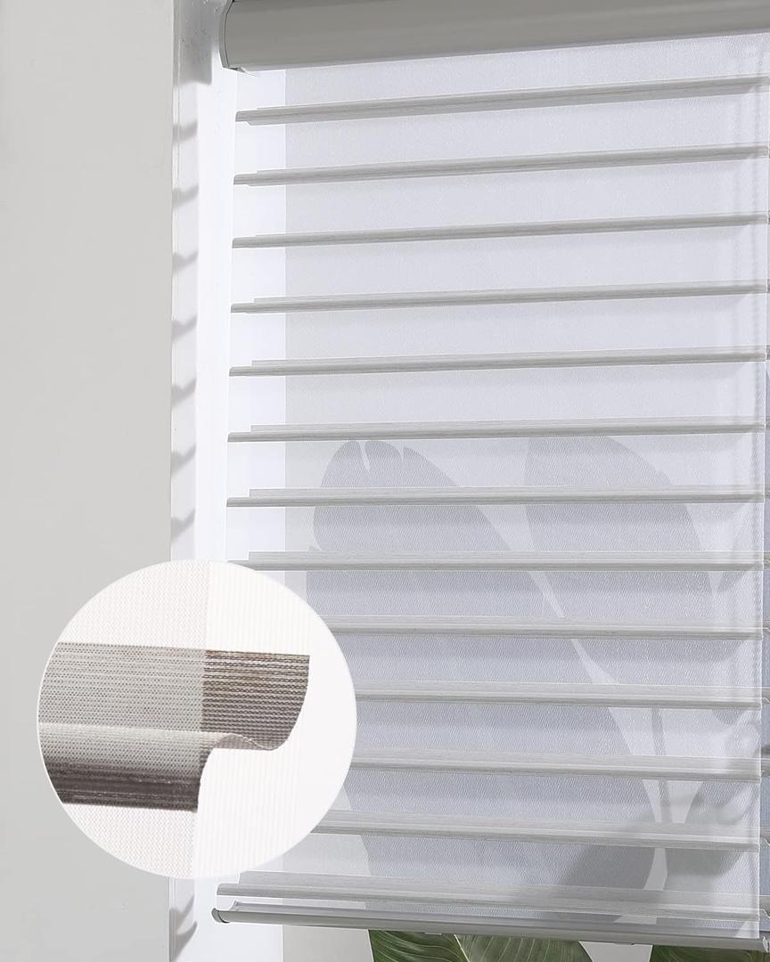 Tonature Custom Cut to Size Linen Shangri-La Window Roller Shades Sheer Shades Light Filtering Room Darkening Solar Roller Blinds UV Protection Light Control for Day and Night Urban Grey XG6017-4