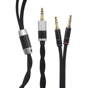 Diginex PR-T Compatible Upgrade Audio Cable Replacement for Headphones, 4.9ft (1.5M) 3.5mm TRS Male to Dual 3.5mm Connector 7N OFC Wire, Handmade by Professionals, Blue and Red Channels