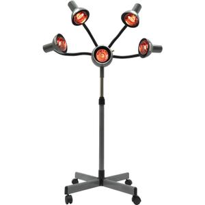 750W Standing Hooded Hair Dryer with 5 Infrared Lamps  Adjustable Height Salon Hair Steamer & Head Dryer with Rolling Base  Professional Stand Up Hair Dryer for Hair Styling and Care