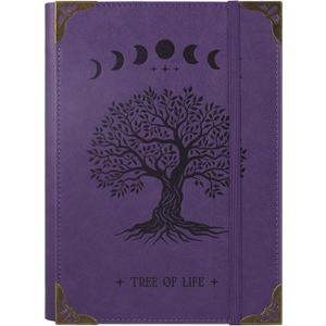 TIEFOSSI A5 Binder 6 Ring Notebook for Women Men, Hardcover PU Leather Journal, Vintage Tree Journals, College Ruled Notebook for School, Planner, Travel, Work, Organizer