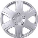BDK 15 Inch Snap-On Hubcap Wheel Covers (Set of 4), 6-Spoke Original Design, Hub Cap for Cars Direct OEM Replacement, Quick Snap-On Installation High Durability - 15 Inch