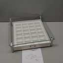 DecoBrothers Crystal Tempered Glass Vertuo Pod Holder Drawer, 24 Large or 48 Small Nespresso Capsule Organizer, White