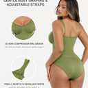 Lover-Beuaty Seamless Shapewear Bodysuits for Women Tummy Control Body Suit V Neck Seamless Body Shaper Black (Green, XL)