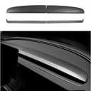 Center Control Dashboard Panel Trim Wrap Cover & Front Air Condition Vent Cover for 2024 Model 3 Refresh Highland and 2025 Model Y Refresh Juniper (Matte Carbon Fiber Pattern)
