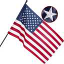 American Flag 2.5x4 ft Pole Sleeve Style: Longest Lasting US Sleeved Flag Made from Nylon, Embroidered Stars, Sewn Stripes, UV Protection Perfect for Outdoors, USA Flag